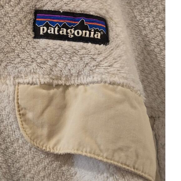 Patagonia Polartec Re-Tool Quarter Snap Fleece Cream Gray Pockets Womens Large - Picture 3 of 11